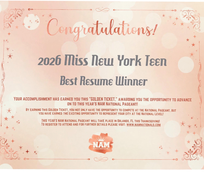 Best Resume Winner certificate